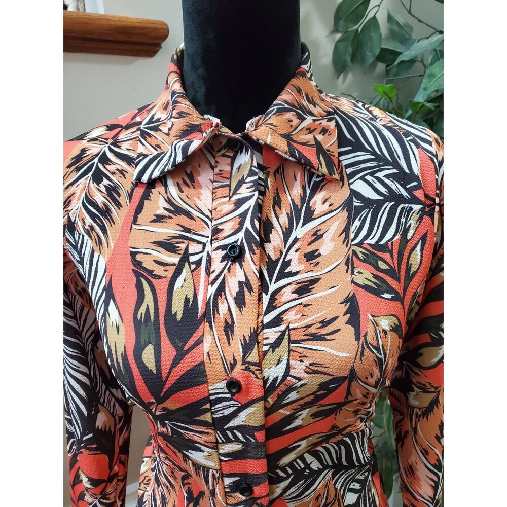 Prettylittlething Women's Multicolor Collared Long Sleeve Button Down Shirt 4 View 2
